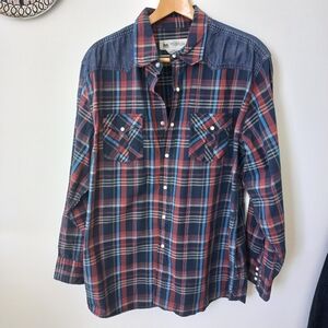 WindRiver Men's Plaid Red/Blue Long Sleeve Shirt Size XL US